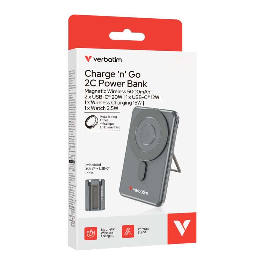 Verbatim 32251 powerbank 5000 mAh Draadloos opladen Grijs - Afbeelding 7