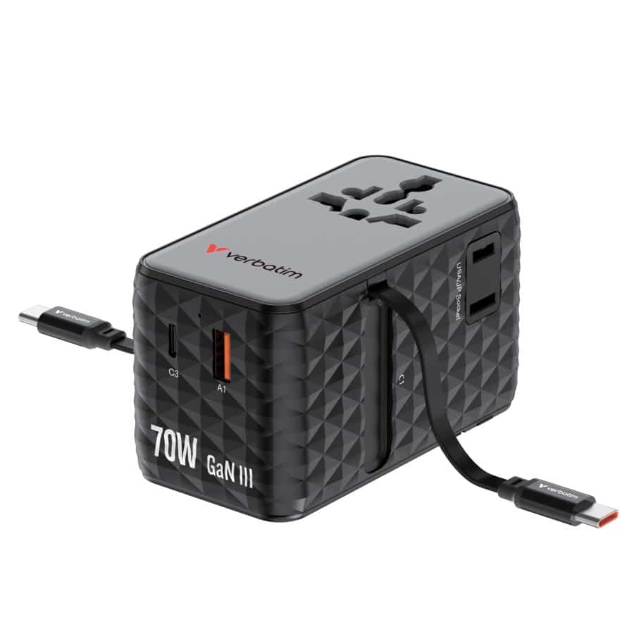 Verbatim Charge 'n' Travel 70W Universeel Zwart AC Snel opladen Binnen - Afbeelding 7