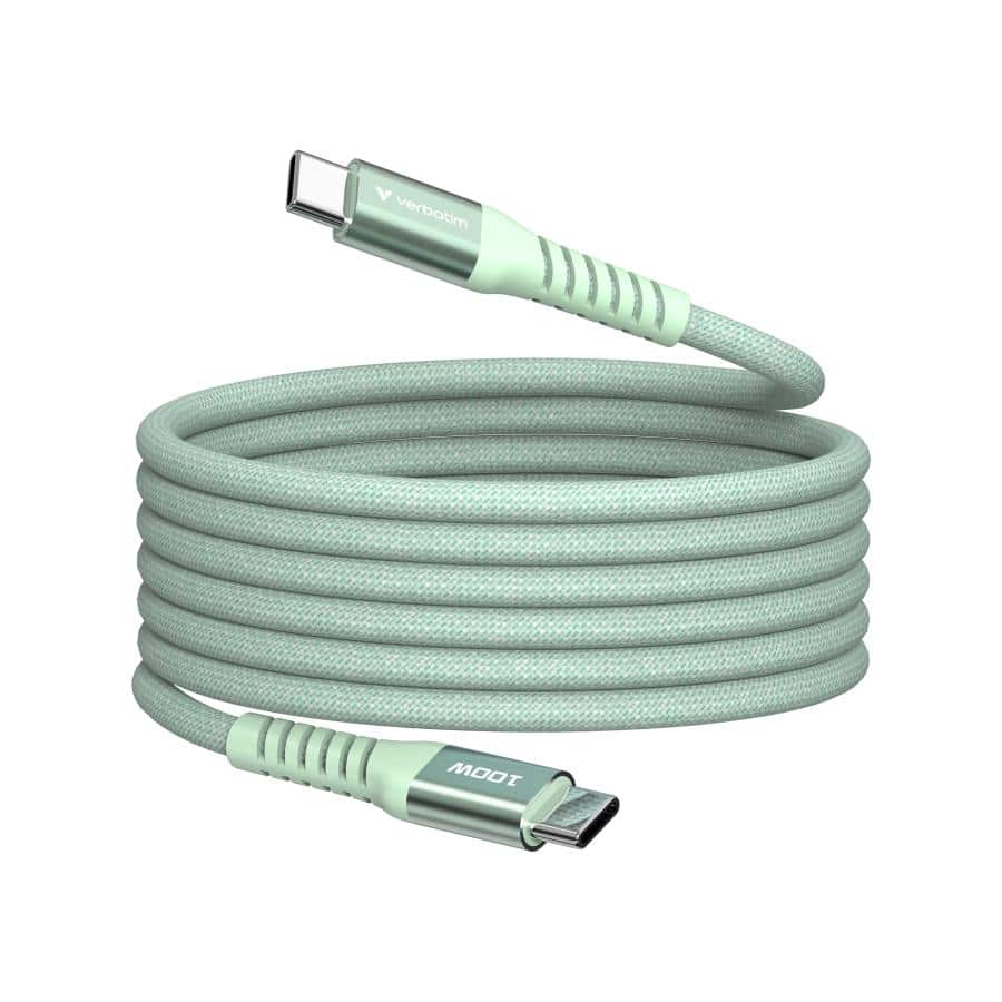 Verbatim Sync & Charge Magnetische Kabel - 100W USB-C naar USB-C 120 cm Groen - Afbeelding 6