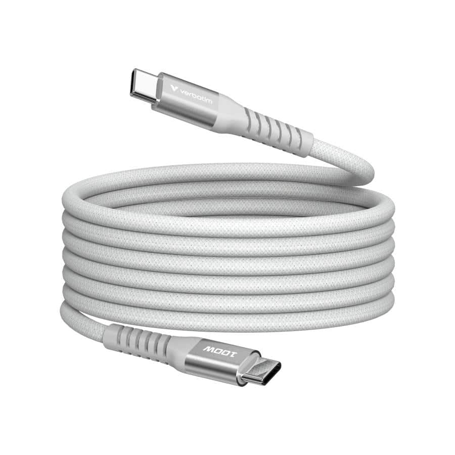 Verbatim Sync & Charge Magnetische Kabel - 100W USB-C naar USB-C 120 cm Grijs - Afbeelding 8