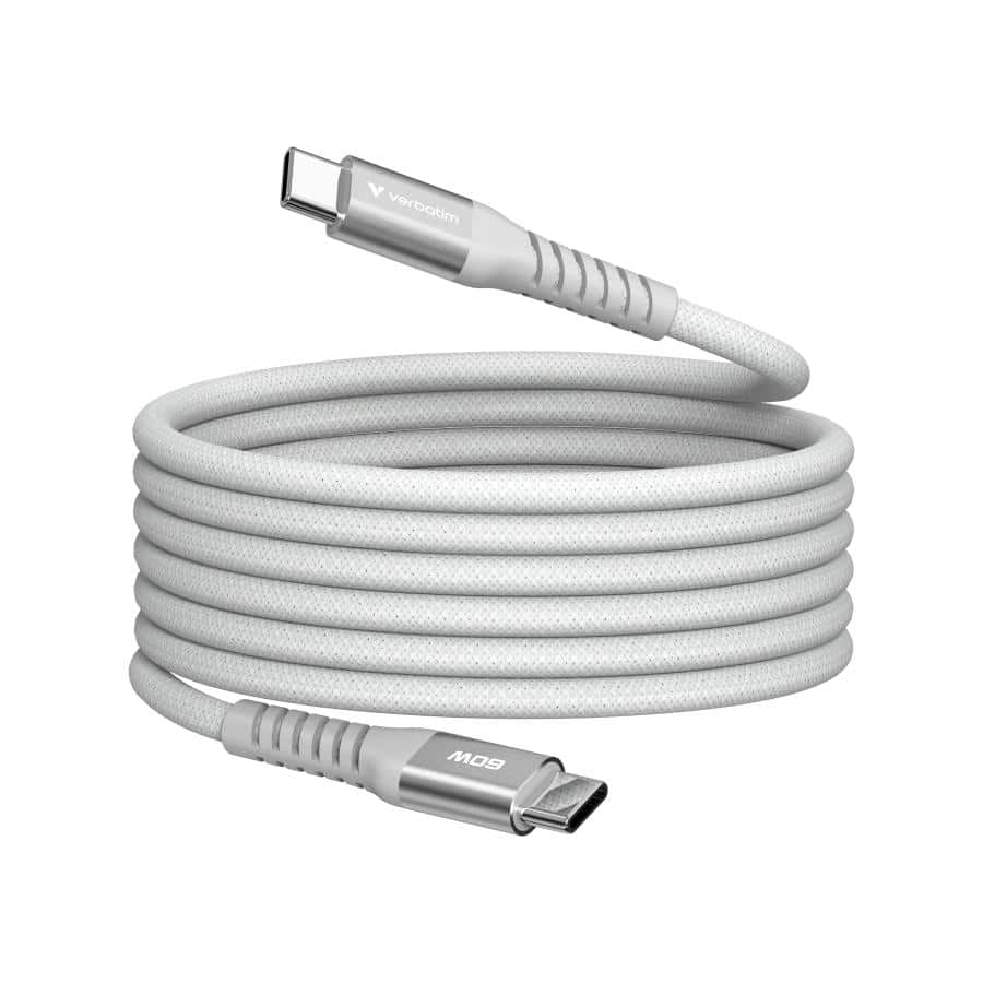 Verbatim Sync & Charge Magnetische Kabel - 60W USB-C naar USB-C 120 cm Grijs - Afbeelding 8
