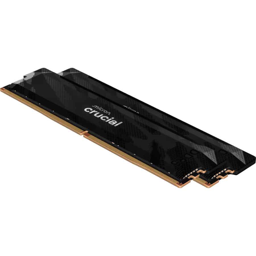 Crucial CP2K16G64C32U5B PRO Gaming OC DIMM Kit, 32GB, DDR5, 6400 Mhz, CL32, Black