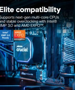 Crucial CP2K16G64C32U5B PRO Gaming OC DIMM Kit, 32GB, DDR5, 6400 Mhz, CL32, Black - Afbeelding 3