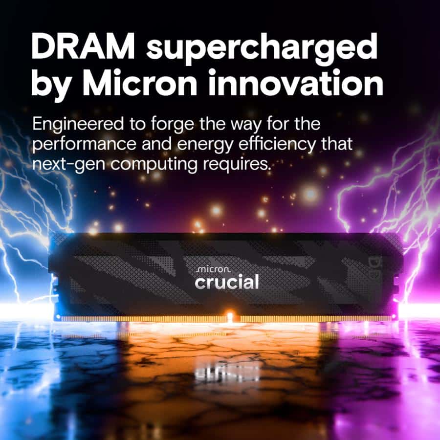 Crucial CP2K16G64C32U5B PRO Gaming OC DIMM Kit, 32GB, DDR5, 6400 Mhz, CL32, Black - Afbeelding 4
