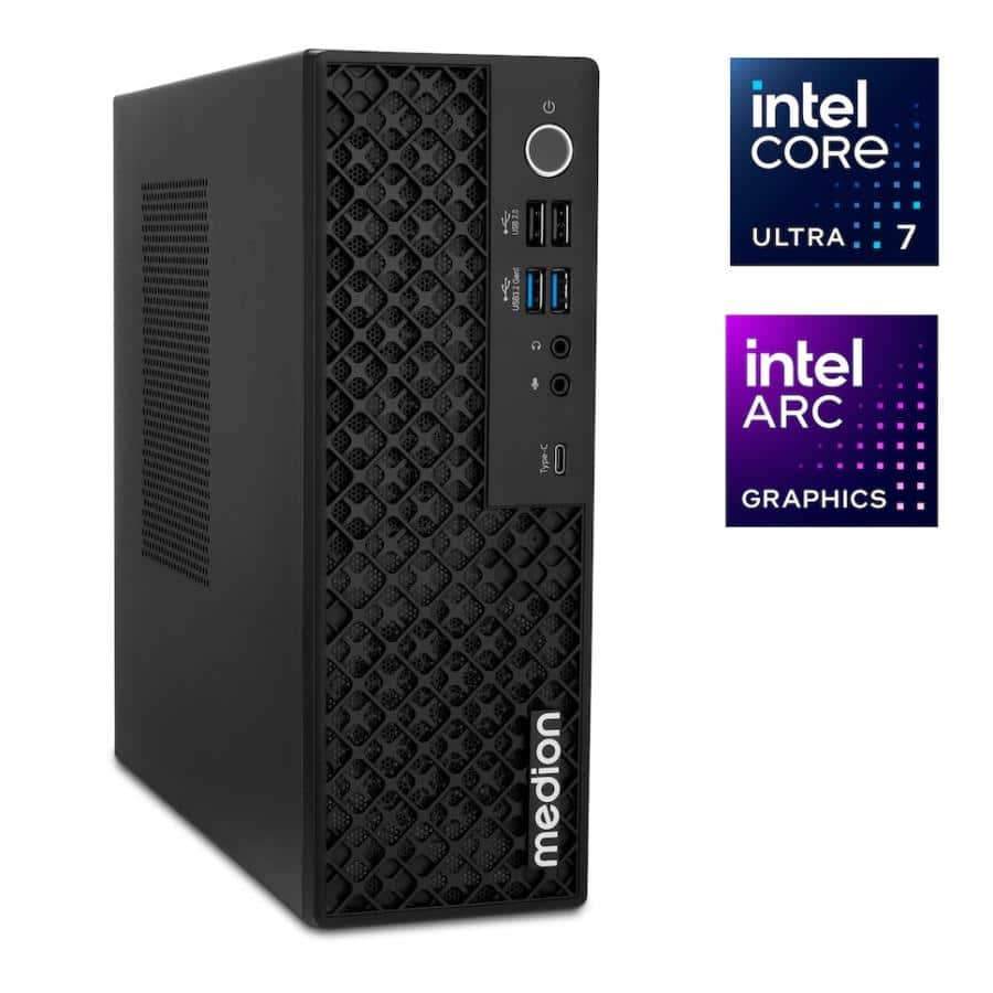 MEDION Picoworx T80 III Copilot+ PC Intel Core Ultra 7 256V 16 GB LPDDR5x-SDRAM 1 TB SSD Windows 11 Home Mini PC Zwart - Afbeelding 3