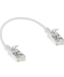 ACT Witte 0,25 meter LSZH U/FTP CAT6A datacenter slimline patchkabel snagless met RJ45 connectoren - Afbeelding 2