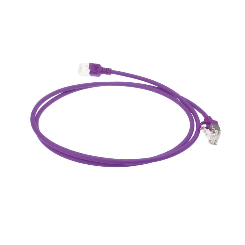 ACT Paarse 1,5 meter LSZH U/FTP CAT6A datacenter slimline patchkabel snagless met RJ45 connectoren - Afbeelding 2