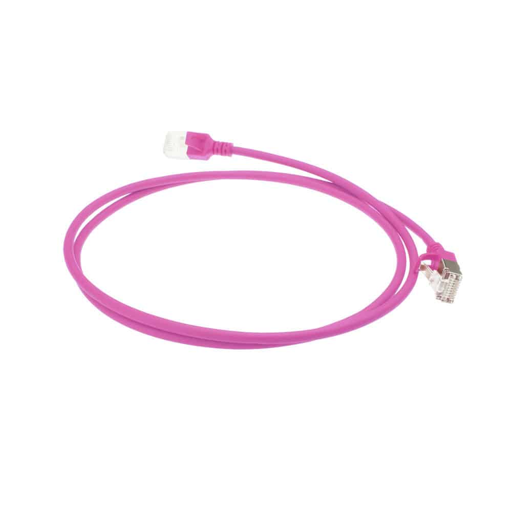 ACT Roze 3 meter LSZH U/FTP CAT6A datacenter slimline patchkabel snagless met RJ45 connectoren - Afbeelding 2