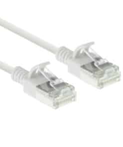 ACT Witte 0,25 meter LSZH U/FTP CAT6A datacenter slimline patchkabel snagless met RJ45 connectoren