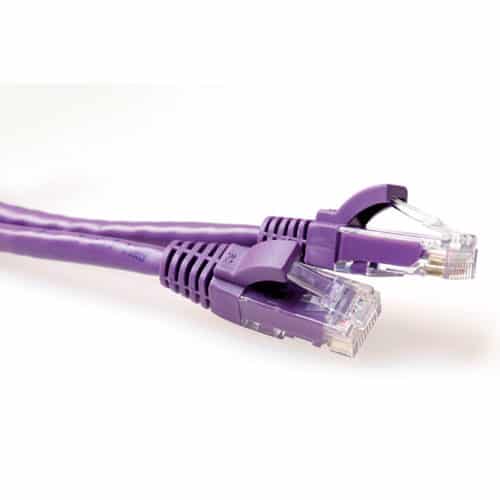 ACT Paarse 3 meter U/UTP CAT6A patchkabel snagless met RJ45 connectoren