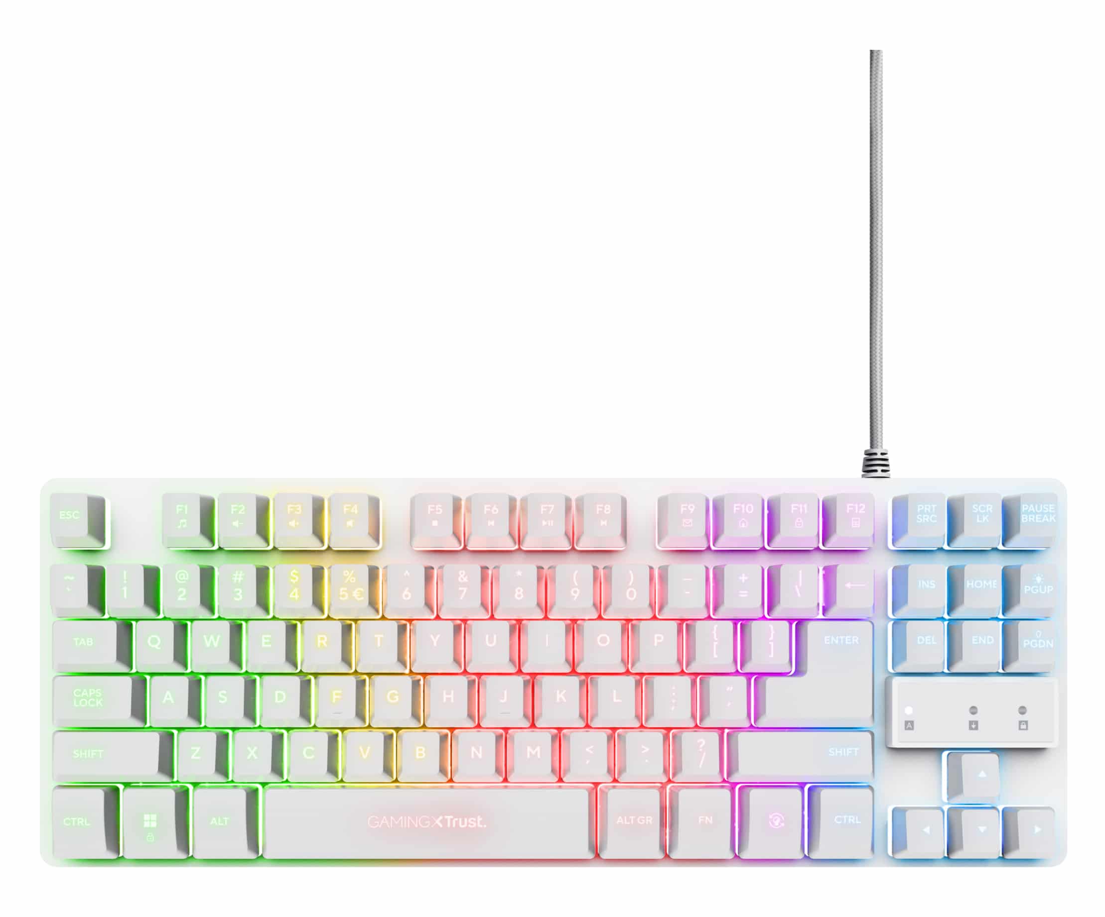 Trust GXT 794W toetsenbord Inclusief muis Gamen USB QWERTY Amerikaans Engels Wit - Afbeelding 4