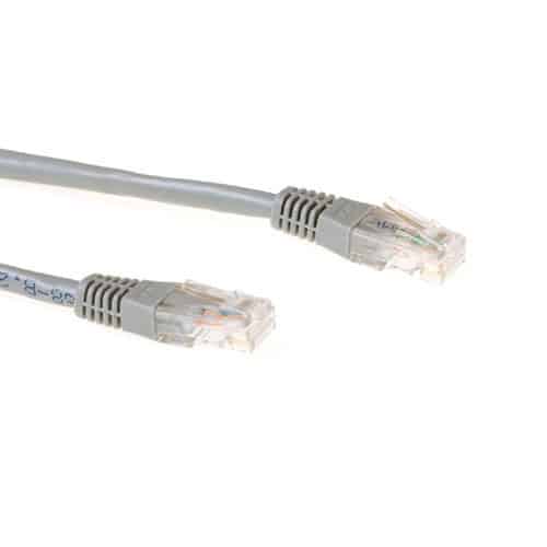ACT Grijze 1 meter U/UTP CAT6A patchkabels met RJ45 connectoren