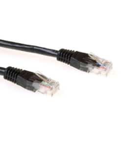 ACT Zwarte 1 meter U/UTP CAT6A patchkabels met RJ45 connectoren