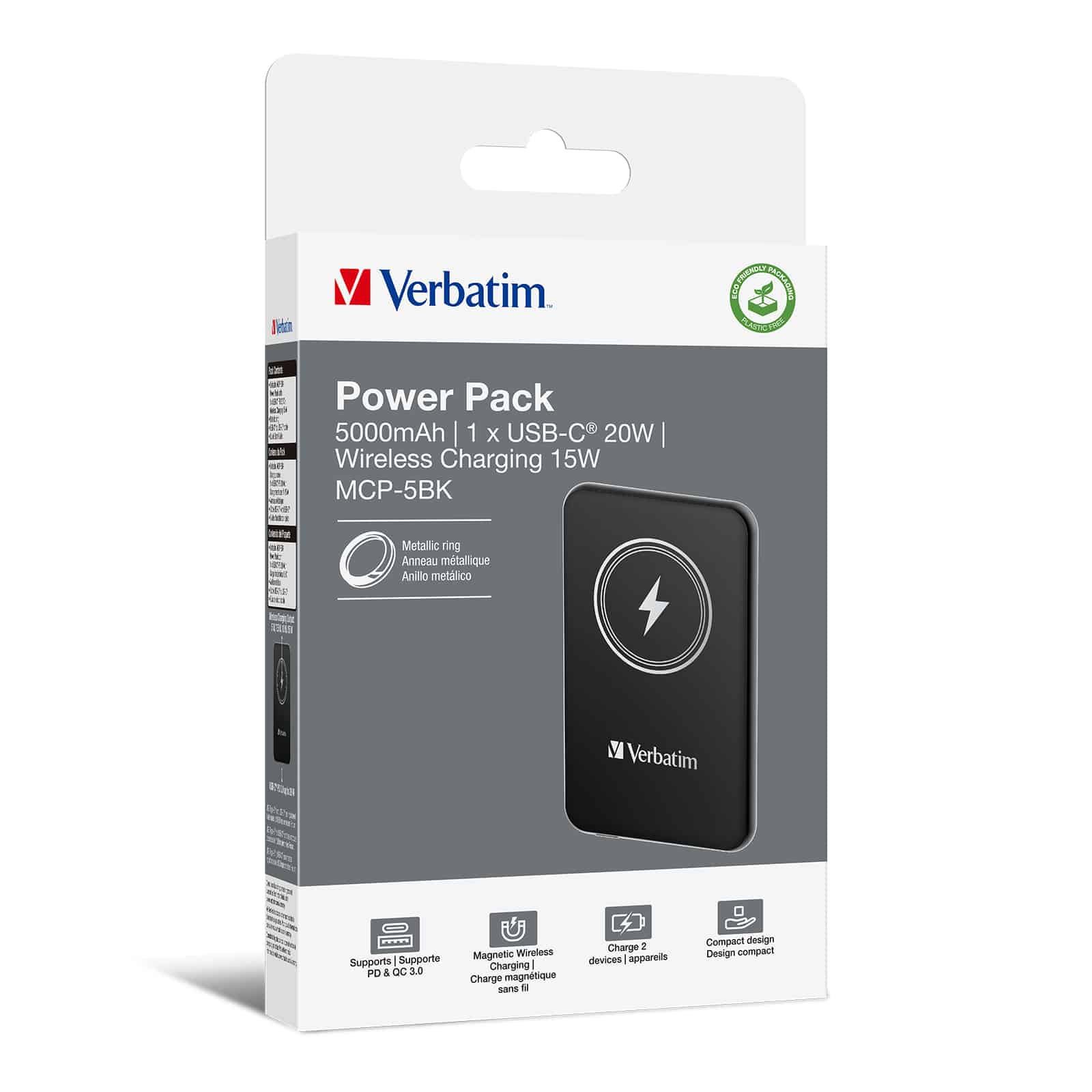 Verbatim Charge 'n' Go Magnetische Draadloze Power Bank 5000mAh Zwart - Afbeelding 5