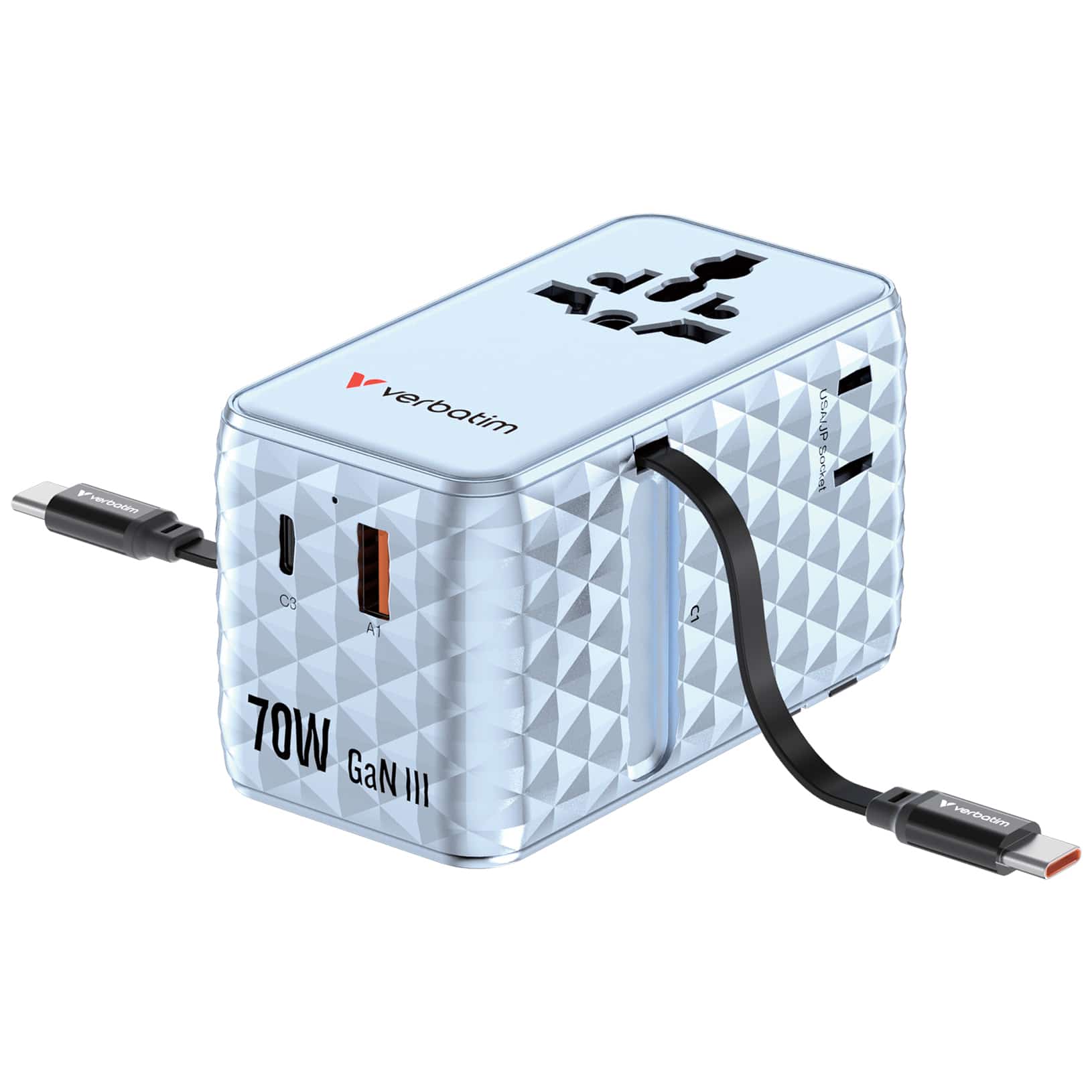 Verbatim Charge 'n' Travel 70W Universeel Blauw AC Snel opladen Binnen - Afbeelding 3