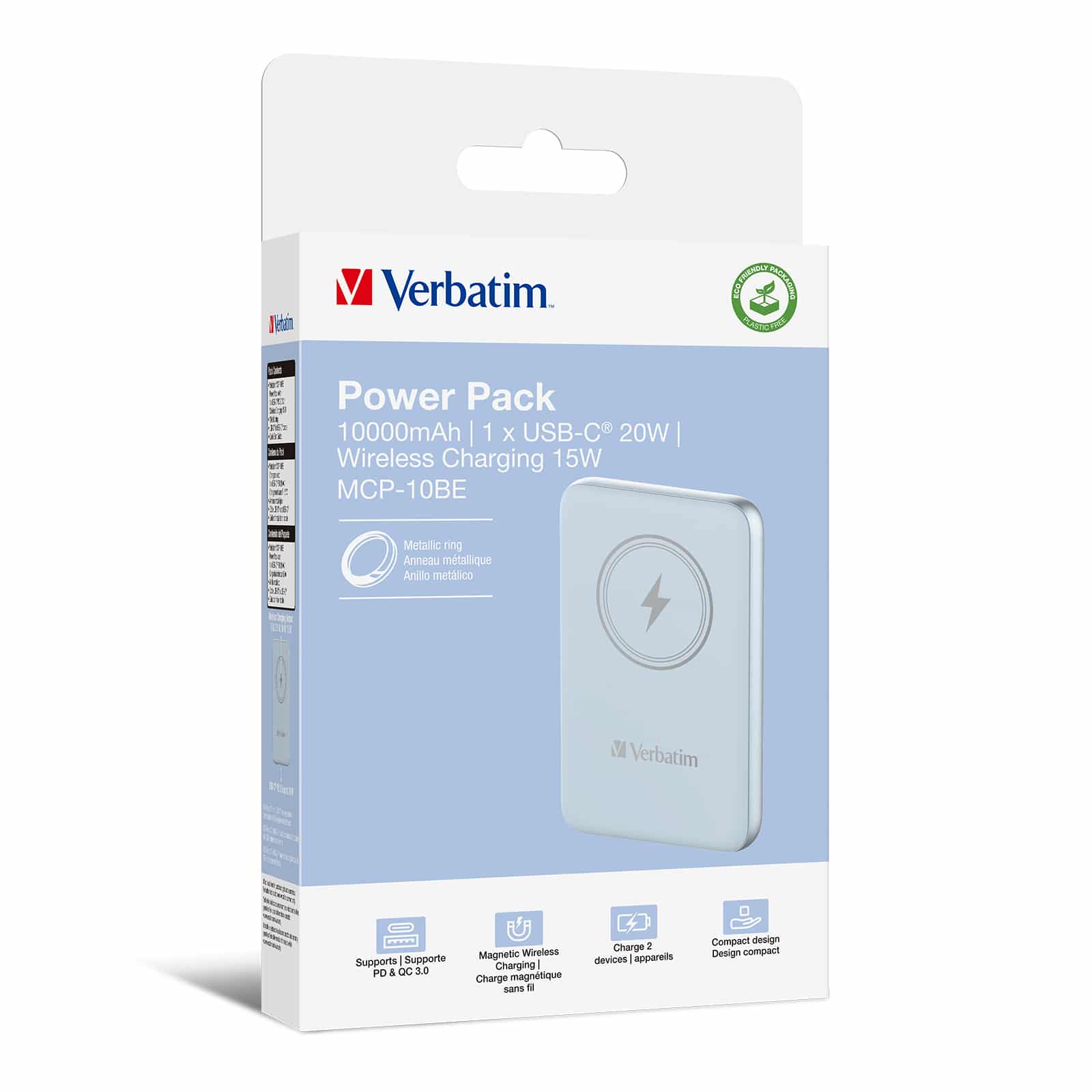 Verbatim Charge 'n' Go Magnetische Draadloze Power Bank 10000mAh Blauw - Afbeelding 5