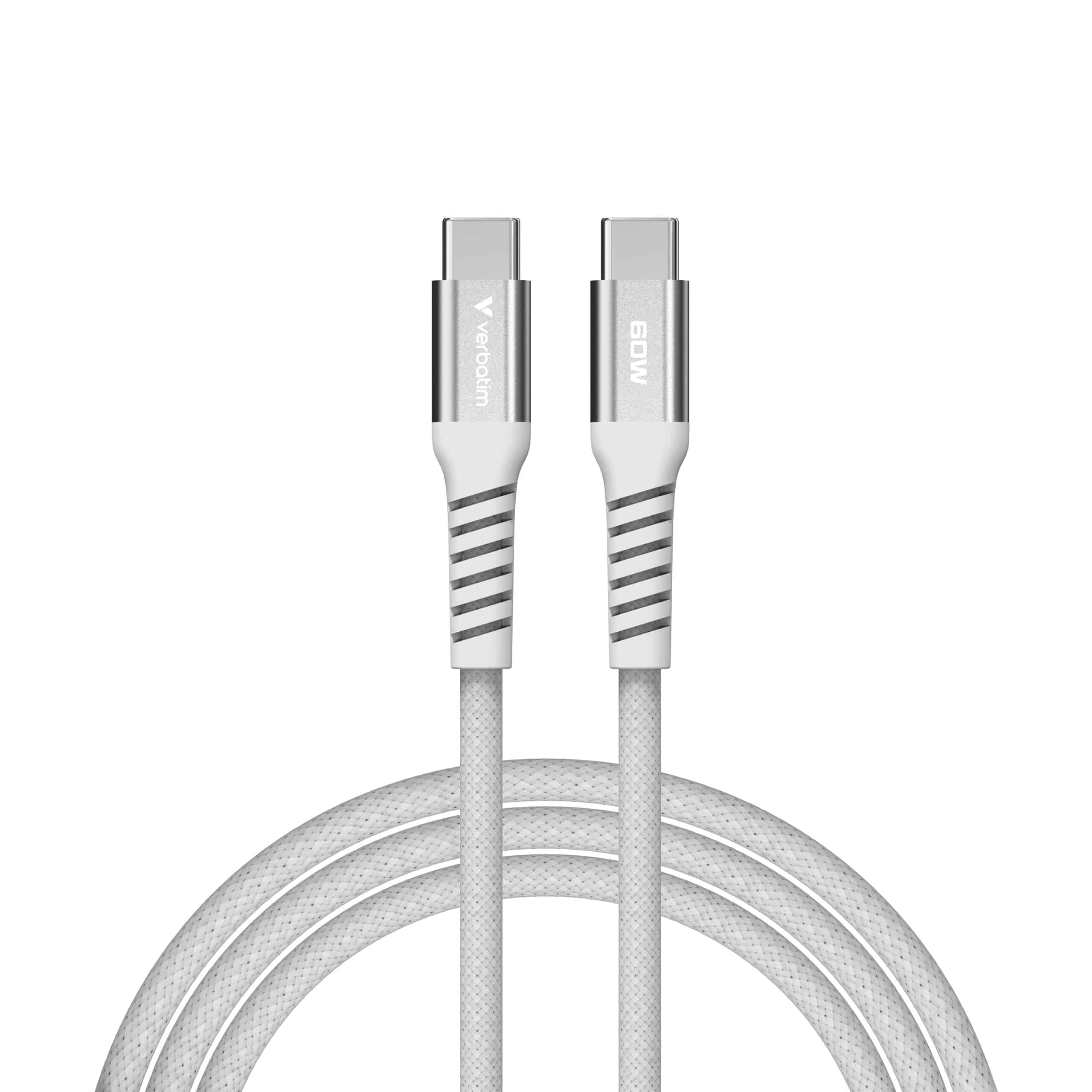 Verbatim Sync & Charge Magnetische Kabel - 60W USB-C naar USB-C 120 cm Grijs - Afbeelding 3