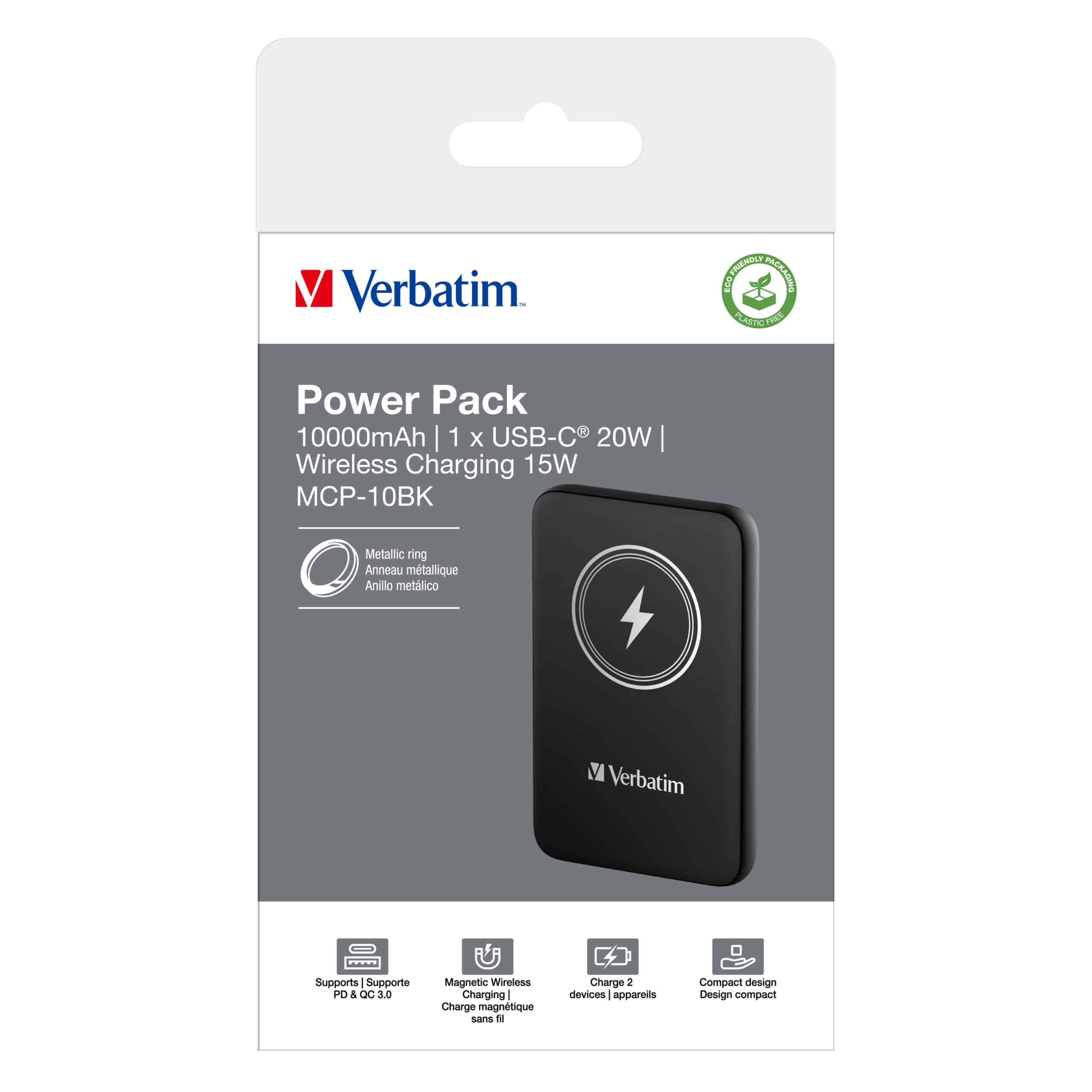 Verbatim Charge 'n' Go Magnetische Draadloze Power Bank 10000mAh Zwart - Afbeelding 4