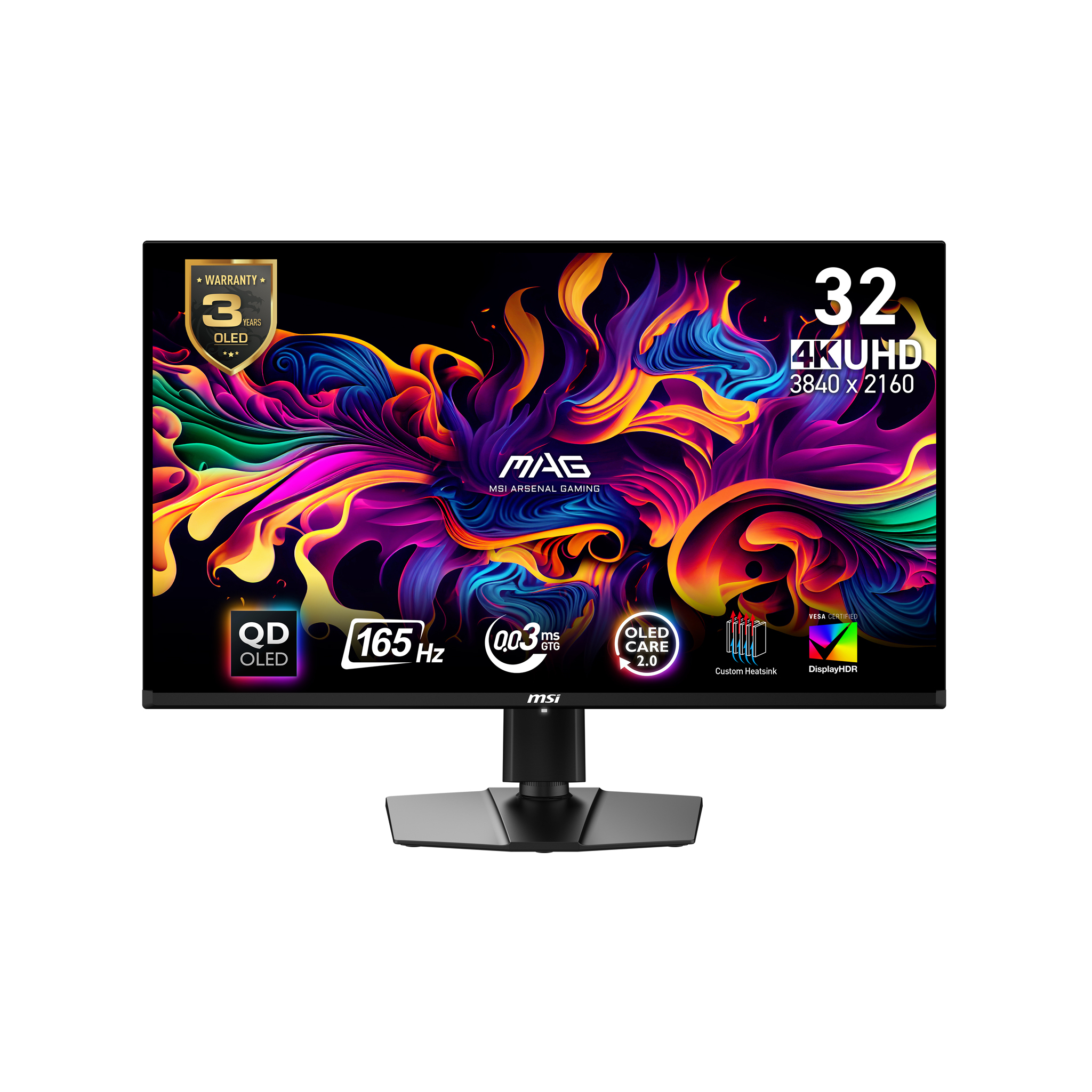 MSI MAG 321UP QD-OLED computer monitor 80 cm (31.5") 3840 x 2160 Pixels 4K Ultra HD Zwart