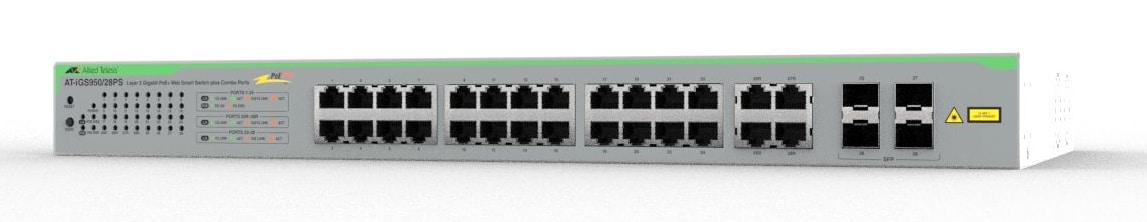 Allied Telesis iGS950/28PS Managed L2 Gigabit Ethernet (10/100/1000) Power over Ethernet (PoE) Bureaublad-/wandmontage Zilver - Afbeelding 3