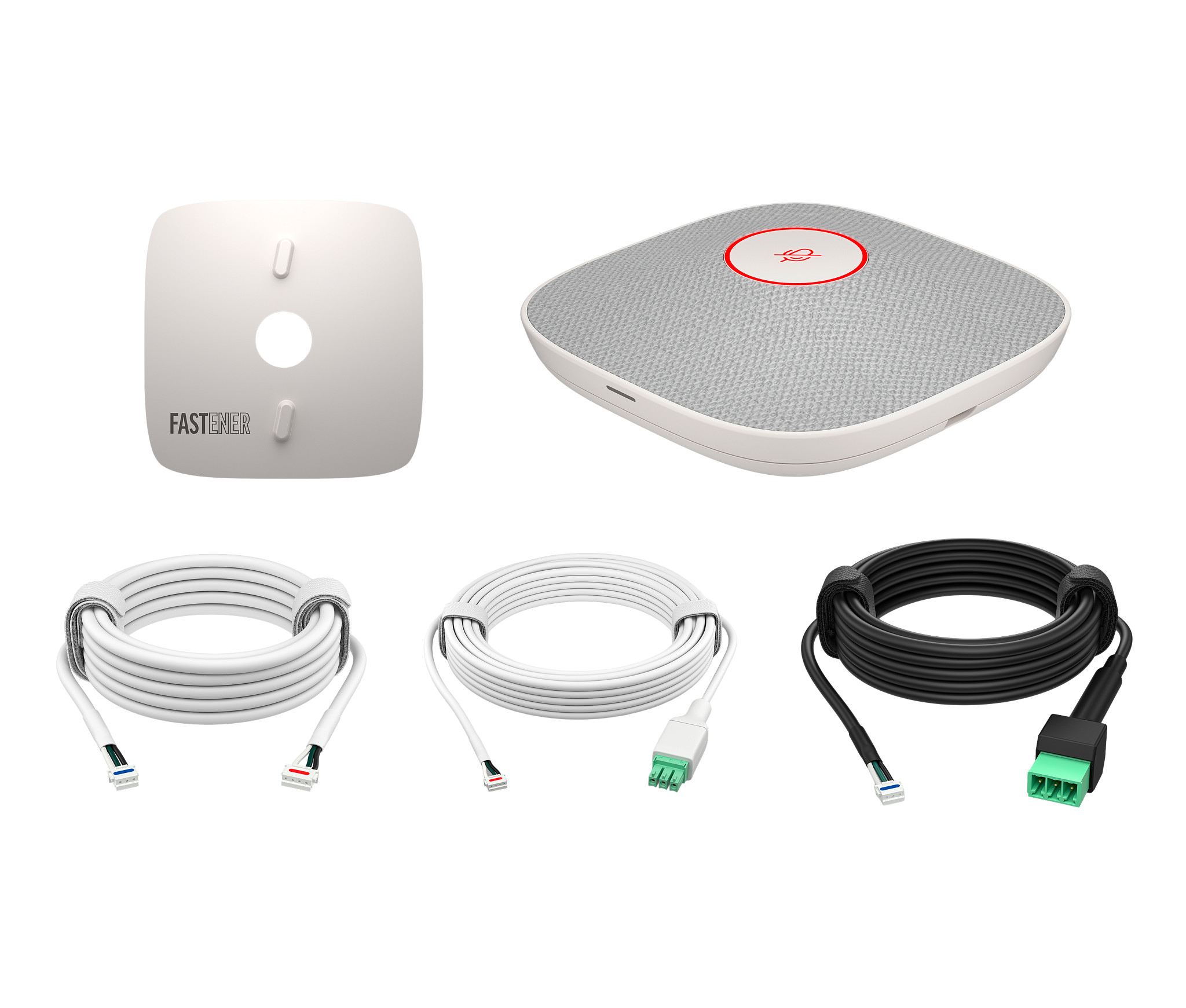 HP Studio A2 White Table Microphone w/ Mounting Plate I/O cables TAA Wit Conferentiemicrofoon