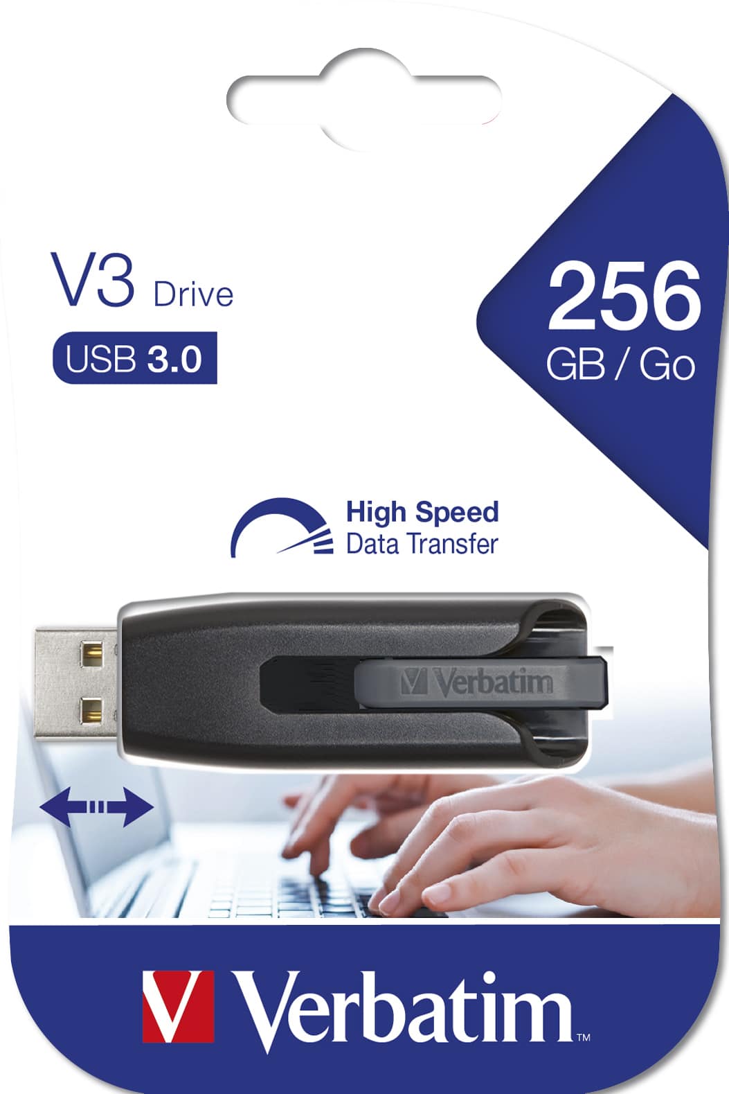 Verbatim V3 - USB-Stick 3.0 256 GB - Zwart - Afbeelding 4