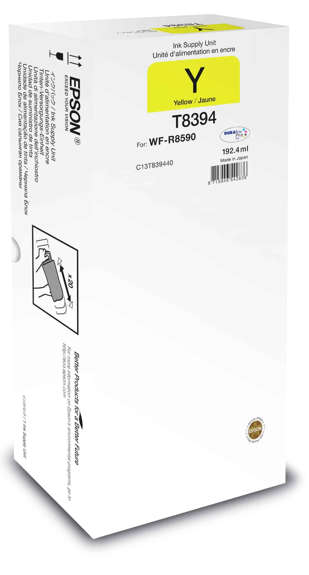 Epson C13T83944N inktcartridge 1 stuk(s) Origineel Hoog (XL) rendement Geel