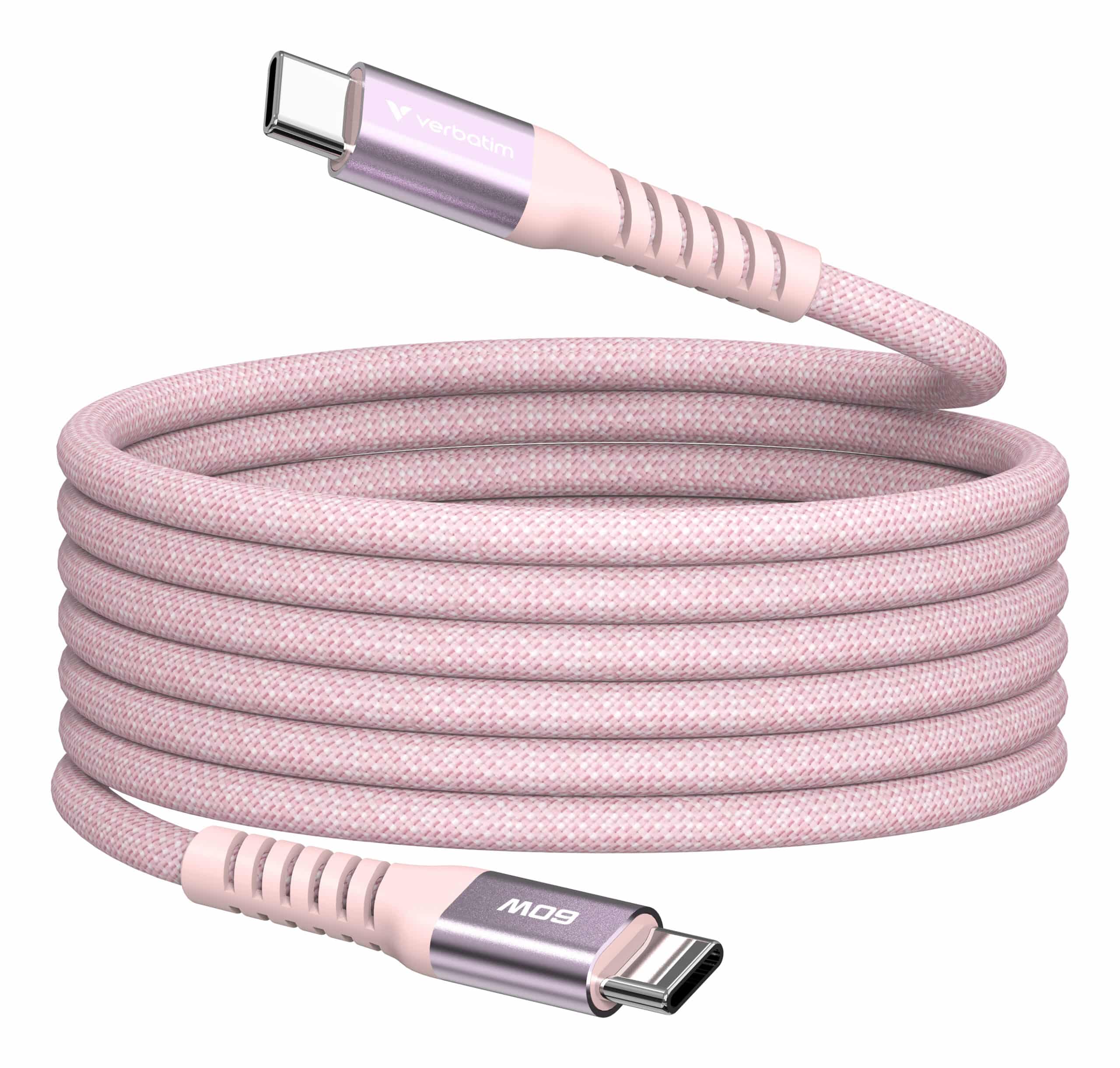 Verbatim Sync & Charge Magnetische Kabel - 60W USB-C naar USB-C 120 cm Roze