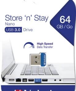 Verbatim Store 'n' Stay NANO - USB-Stick 3.0 64 GB - Blauw - Afbeelding 3