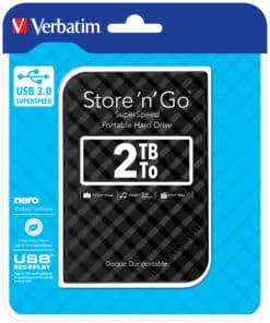Verbatim Draagbare vaste Store 'n' Go-schijf met USB 3.0 van 2 TB Black