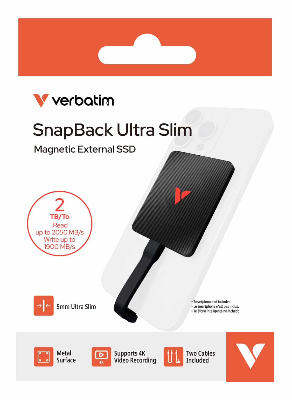 Verbatim SnapBack Ultra Slim SSD 2TB USB Type-C USB 3.2 Gen 2x2 Zwart - Afbeelding 2