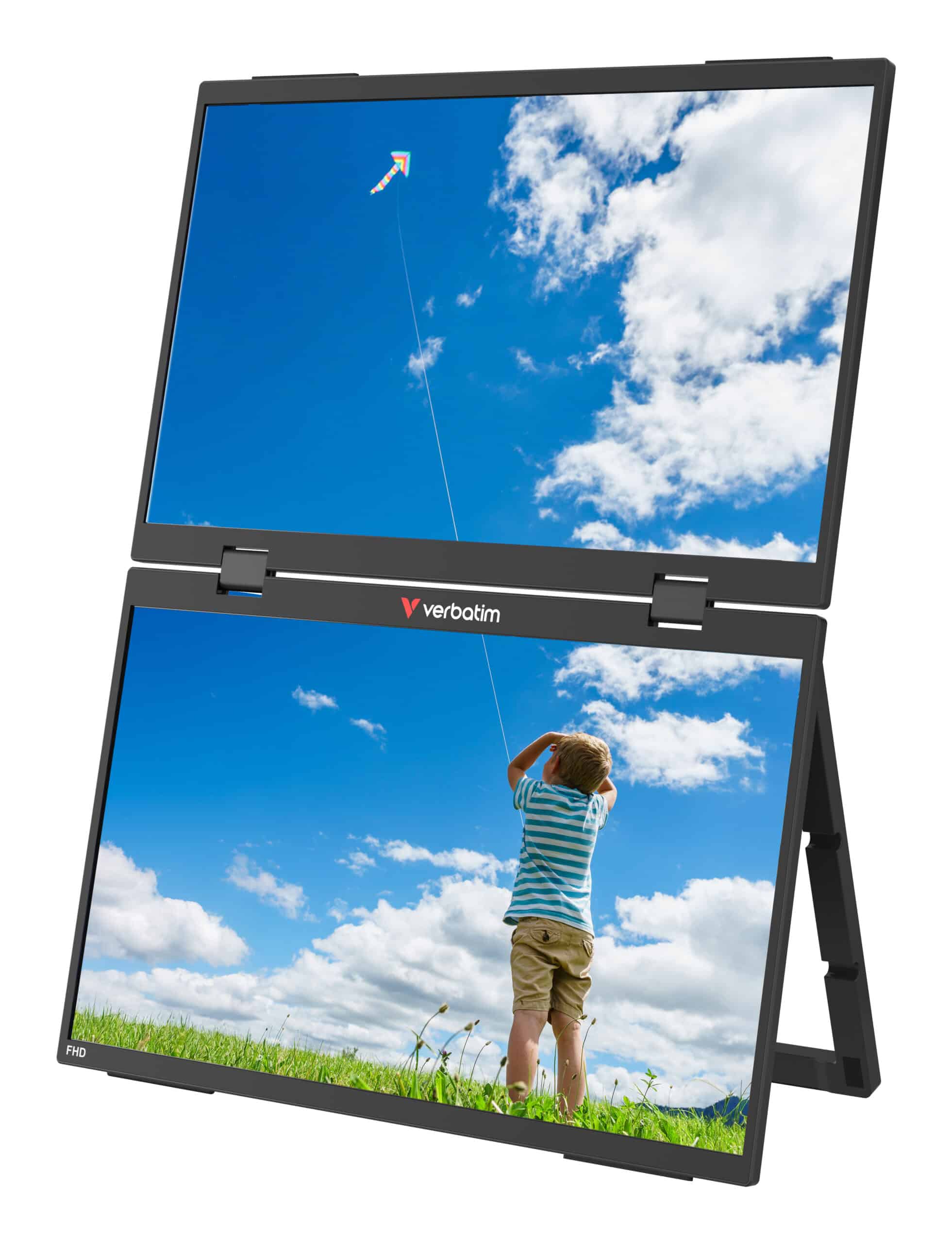 Verbatim Portable 15.6" FHD Dual Monitor Essentials Draagbare monitor Zwart 39,6 cm (15.6") LCD 1920 x 1080 Pixels