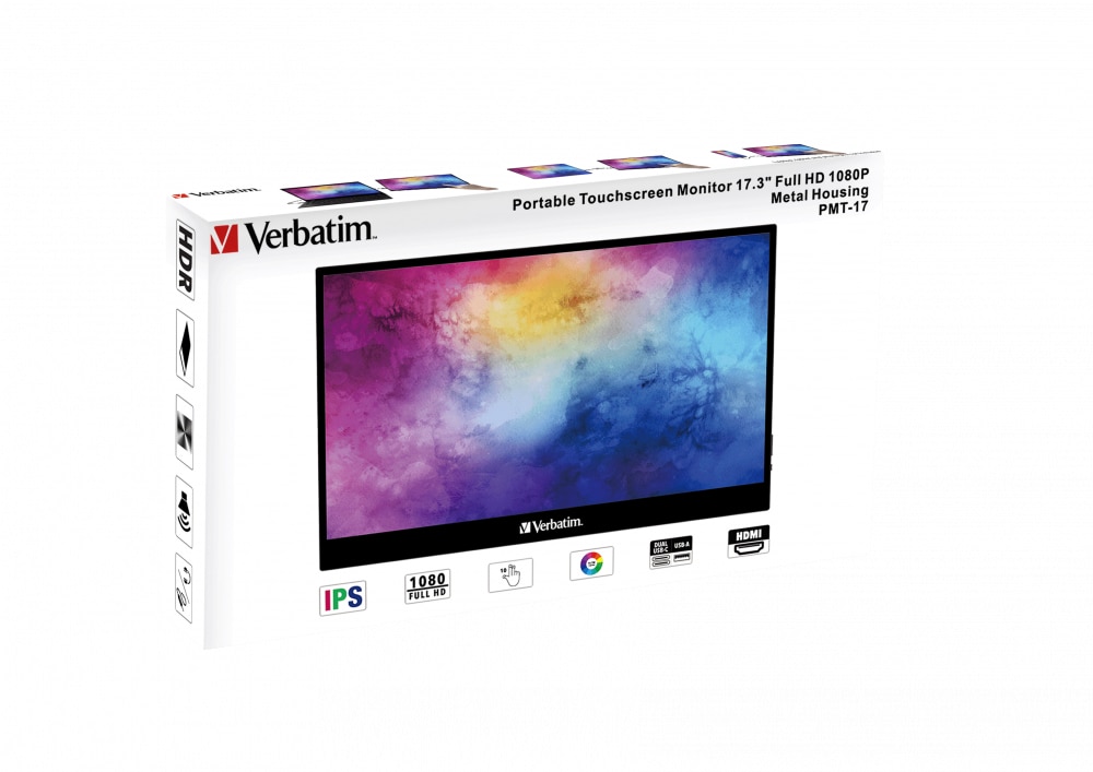Verbatim 49593 computer monitor 43,9 cm (17.3") 1920 x 1080 Pixels Full HD LCD Touchscreen Zwart - Afbeelding 5