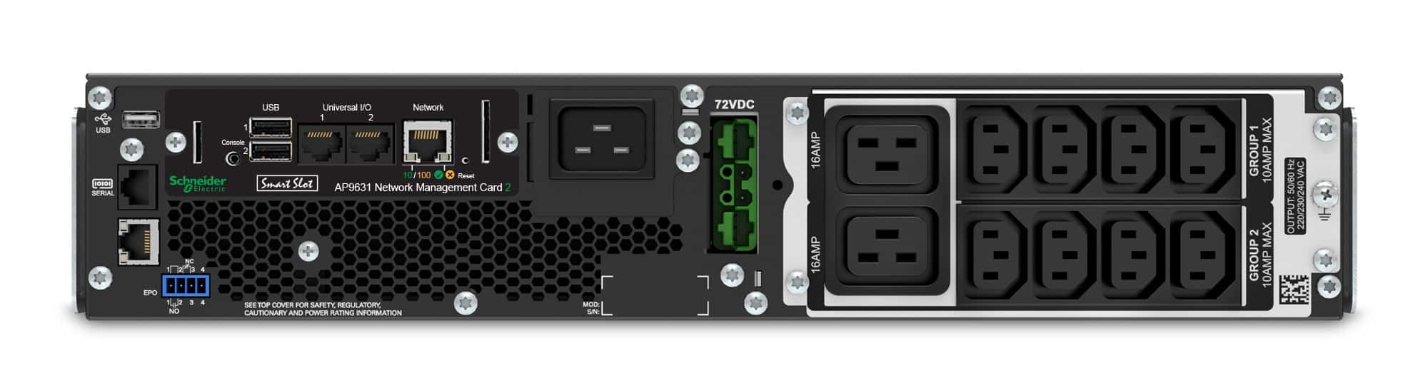 APC Smart-UPS On-Line SRT2200RMXLI-NC - 2,2kW/VA, 8x C13 & 2x C19, rackmount, NMC Stekkerdoos - Afbeelding 2
