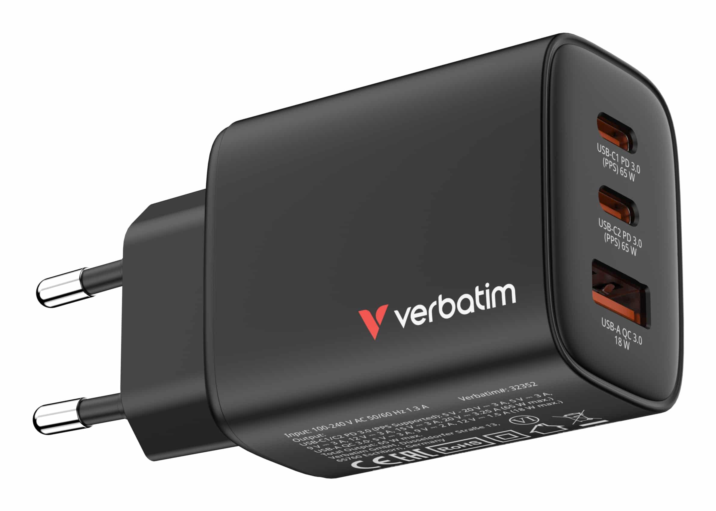 Verbatim 32352 oplader voor mobiele apparatuur Universeel Zwart AC Snel opladen Binnen - Afbeelding 2