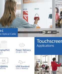 ACT USB-C 3.2 Gen2 Active Optical Cable (AOC), voor touchpanels, video, data, power, 3m - Afbeelding 2