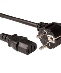 ACT Netsnoer LSZH mains connector CEE 7/7 male (haaks) - C13 zwart 1,5 m