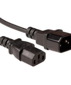 ACT Netsnoer LSZH C13 - C14 zwart 1,8 m