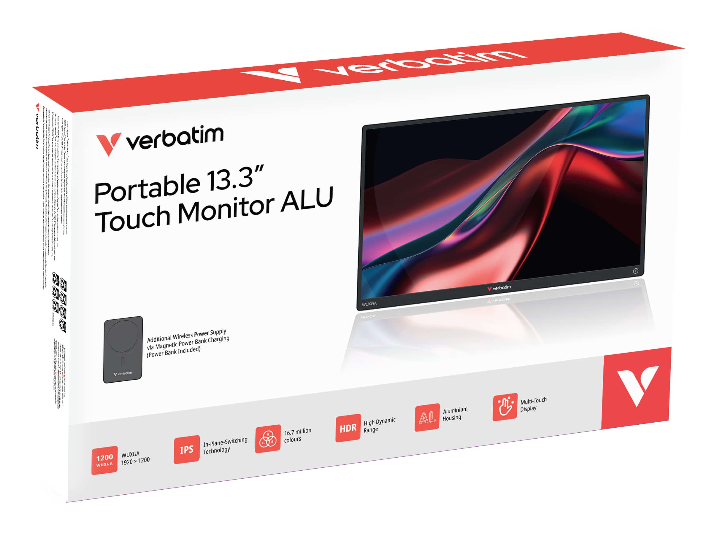 Verbatim 32087 Draagbare televisie en monitoor Draagbare monitor Zwart 33,8 cm (13.3") 1920 x 1200 Pixels - Afbeelding 4