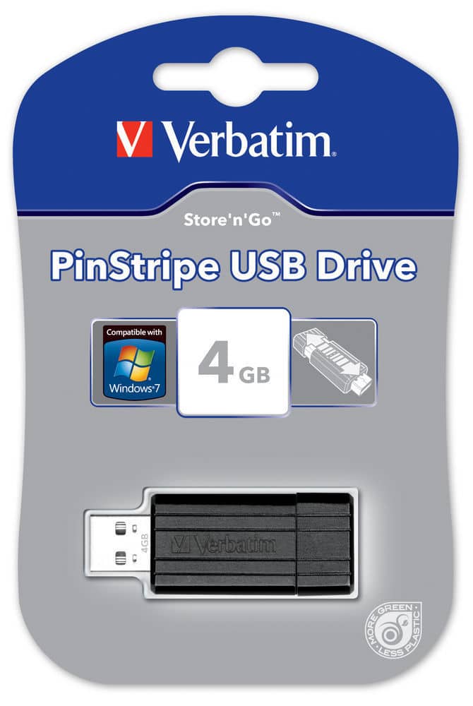 Verbatim PinStripe 4GB USB flash drive USB Type-A 2.0 Zwart - Afbeelding 3