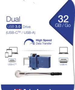 Verbatim Dual - USB-Stick 3.0 32 GB - USB-C / USB-A - Blauw - Afbeelding 5