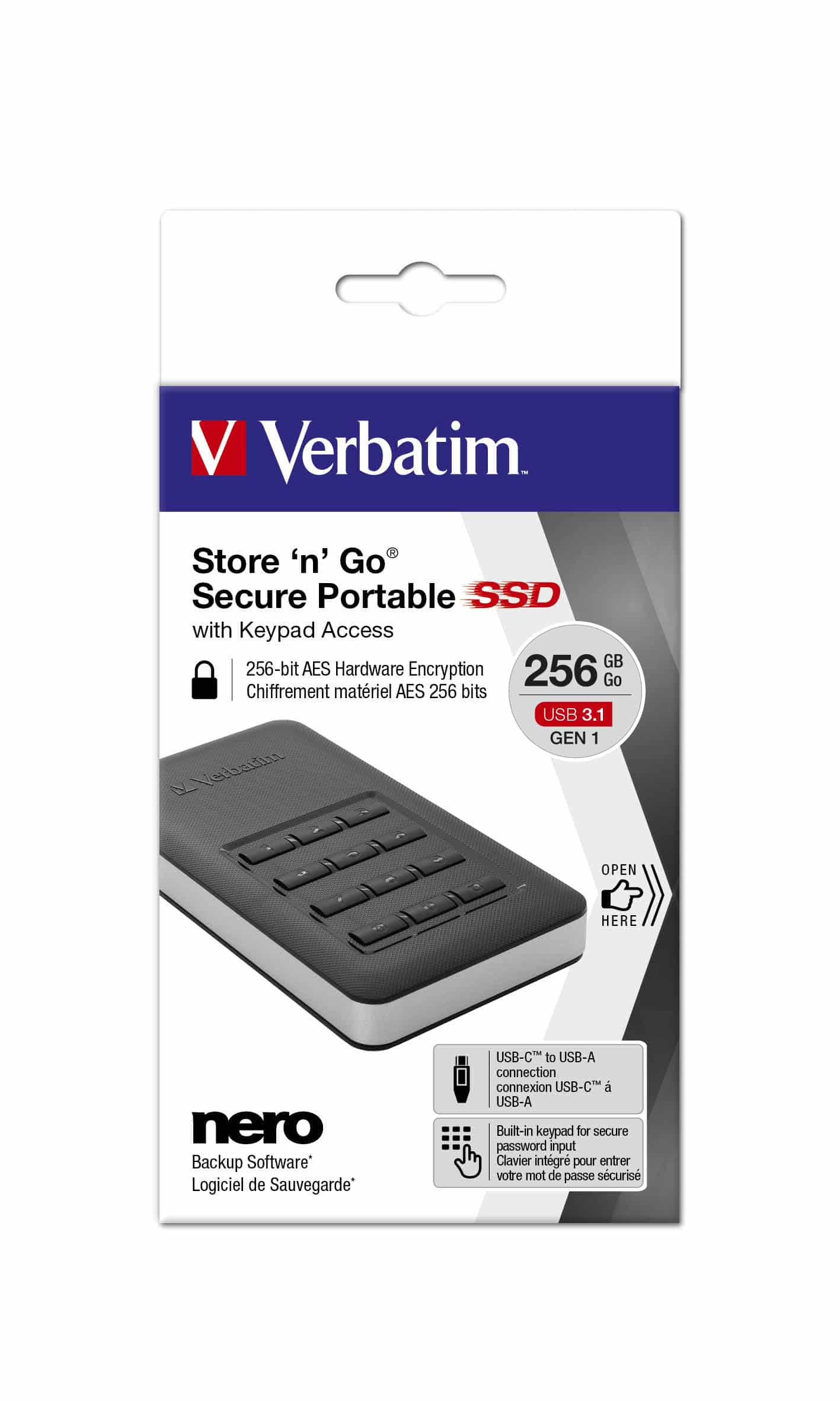 Verbatim Draagbare SSD Store 'n' Go met toetsenblok 256 GB - Afbeelding 3