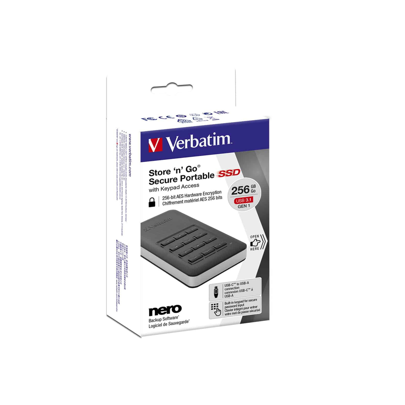 Verbatim Draagbare SSD Store 'n' Go met toetsenblok 256 GB - Afbeelding 4