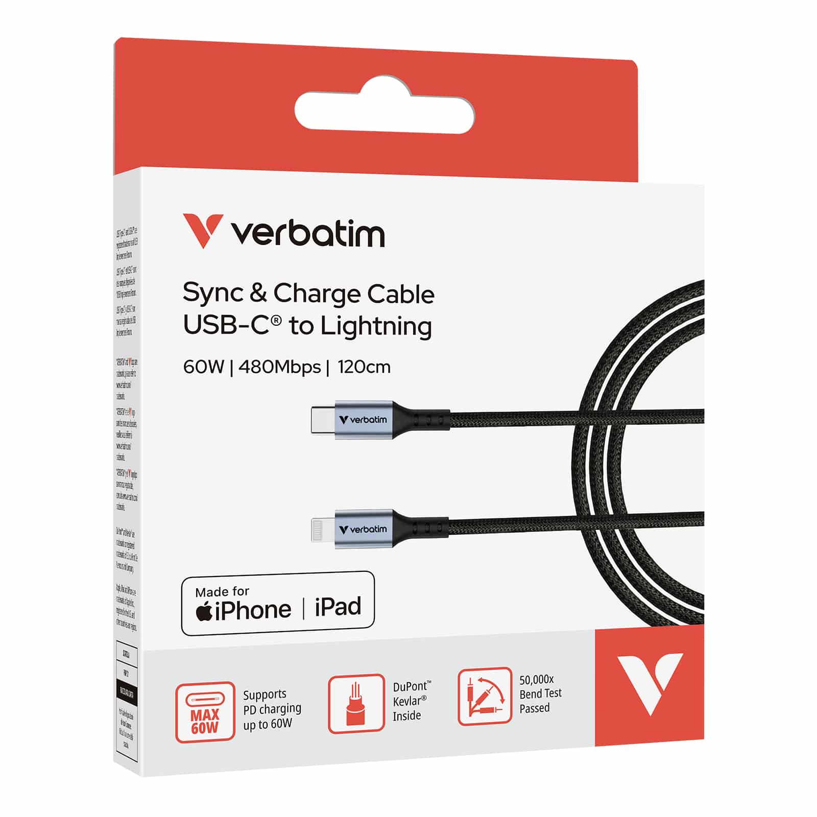 Verbatim Sync & Charge-kabel USB-C naar Lightning 120 cm - Afbeelding 5