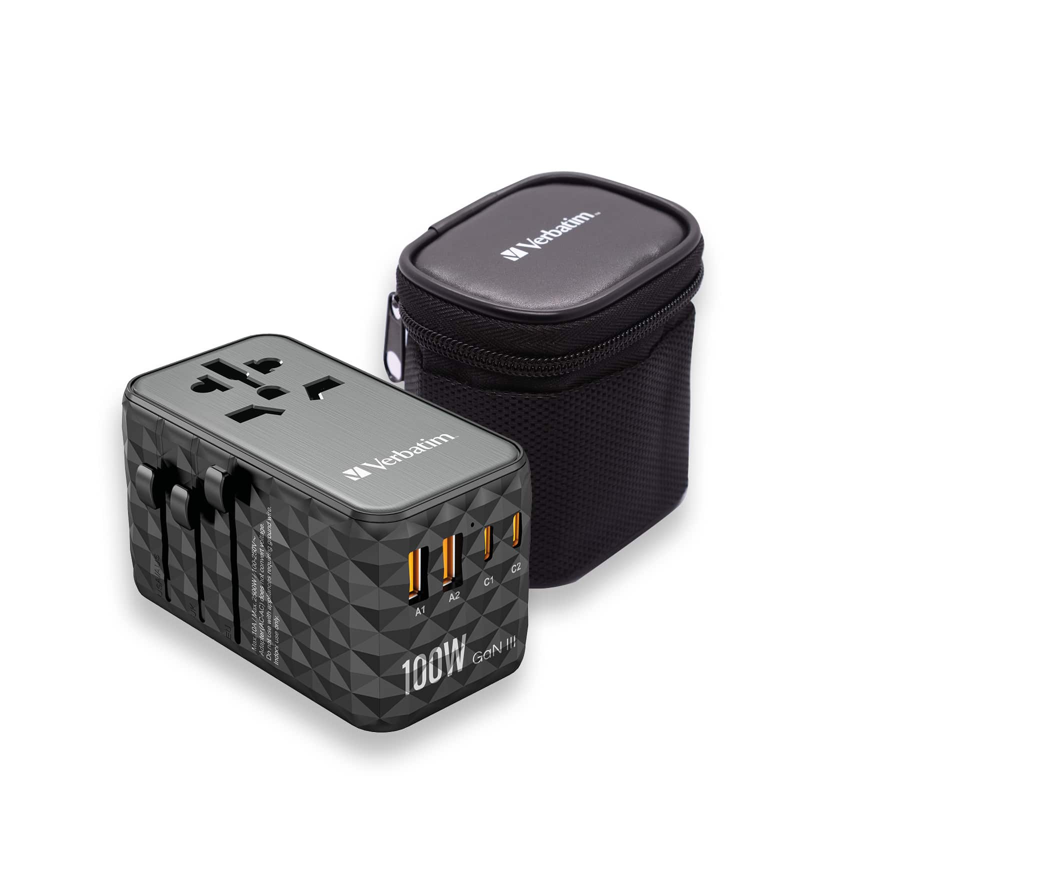 Verbatim UTA-06 100W GaN III universele reisadapter Met 2 x USB-C PD & QC 4+ & 2 x USB-A QC 3.0 poorten - Afbeelding 3