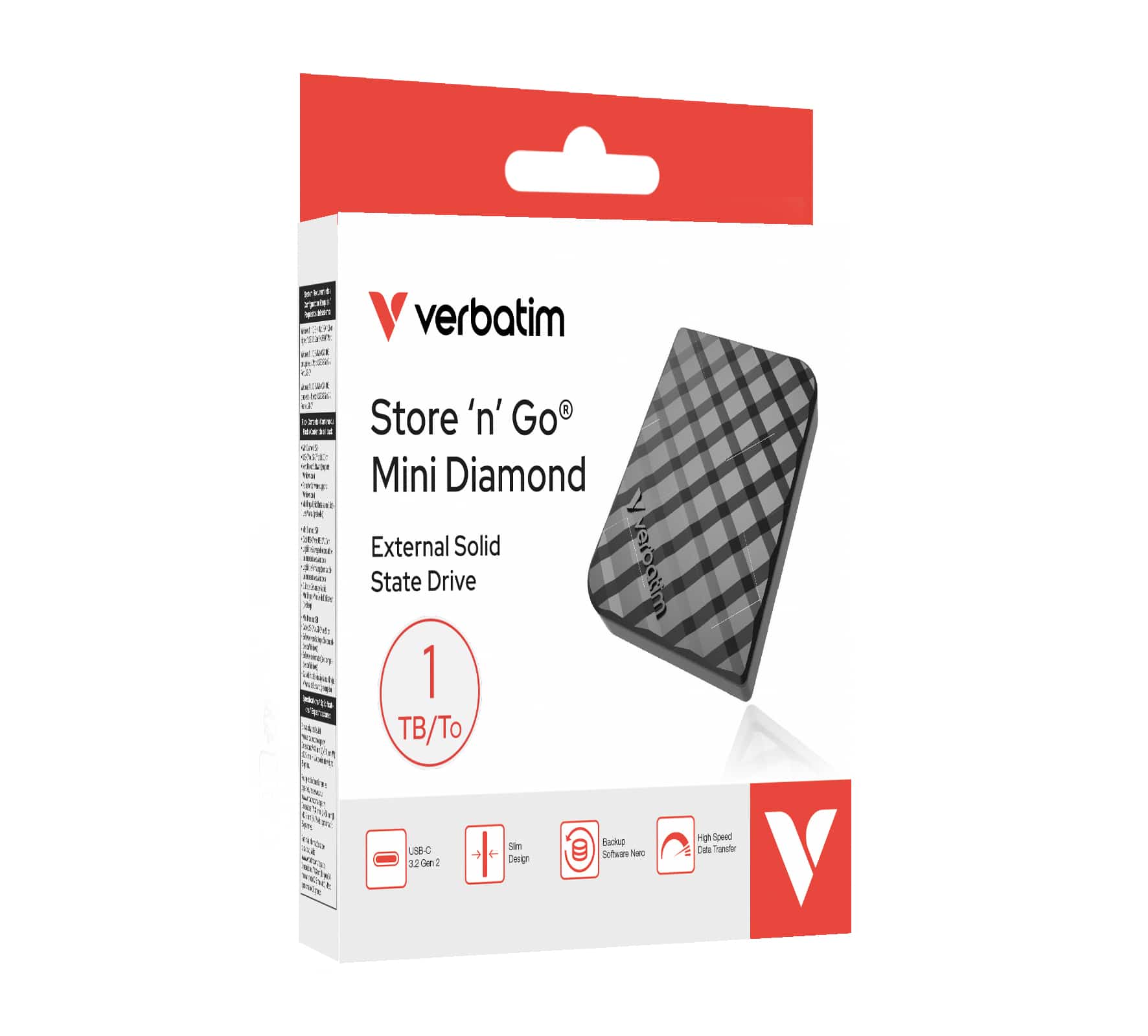 Verbatim Store 'n 'Go Mini Diamond USB-C 1TB Zwart - Afbeelding 2