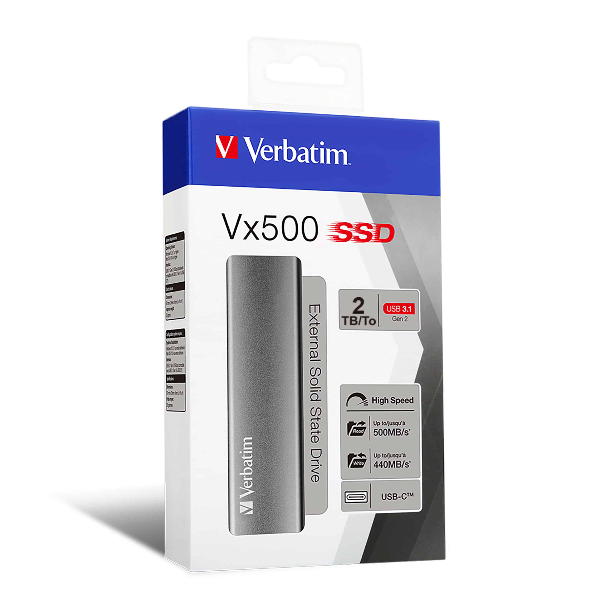 Verbatim Vx500 2 TB USB Type-C 3.2 Gen 2 (3.1 Gen 2) Zilver - Afbeelding 2