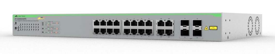 Allied Telesis iGS950/20PS Managed L2 Gigabit Ethernet (10/100/1000) Power over Ethernet (PoE) Bureaublad-/wandmontage Zilver - Afbeelding 4