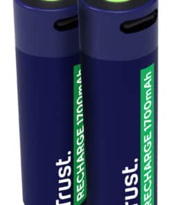 Trust USB-C Oplaadbare AA Batterijen 2-pack - Oplaadbare AA batterijen – USB-C oplaadbaar – 2 stuks – Blauw