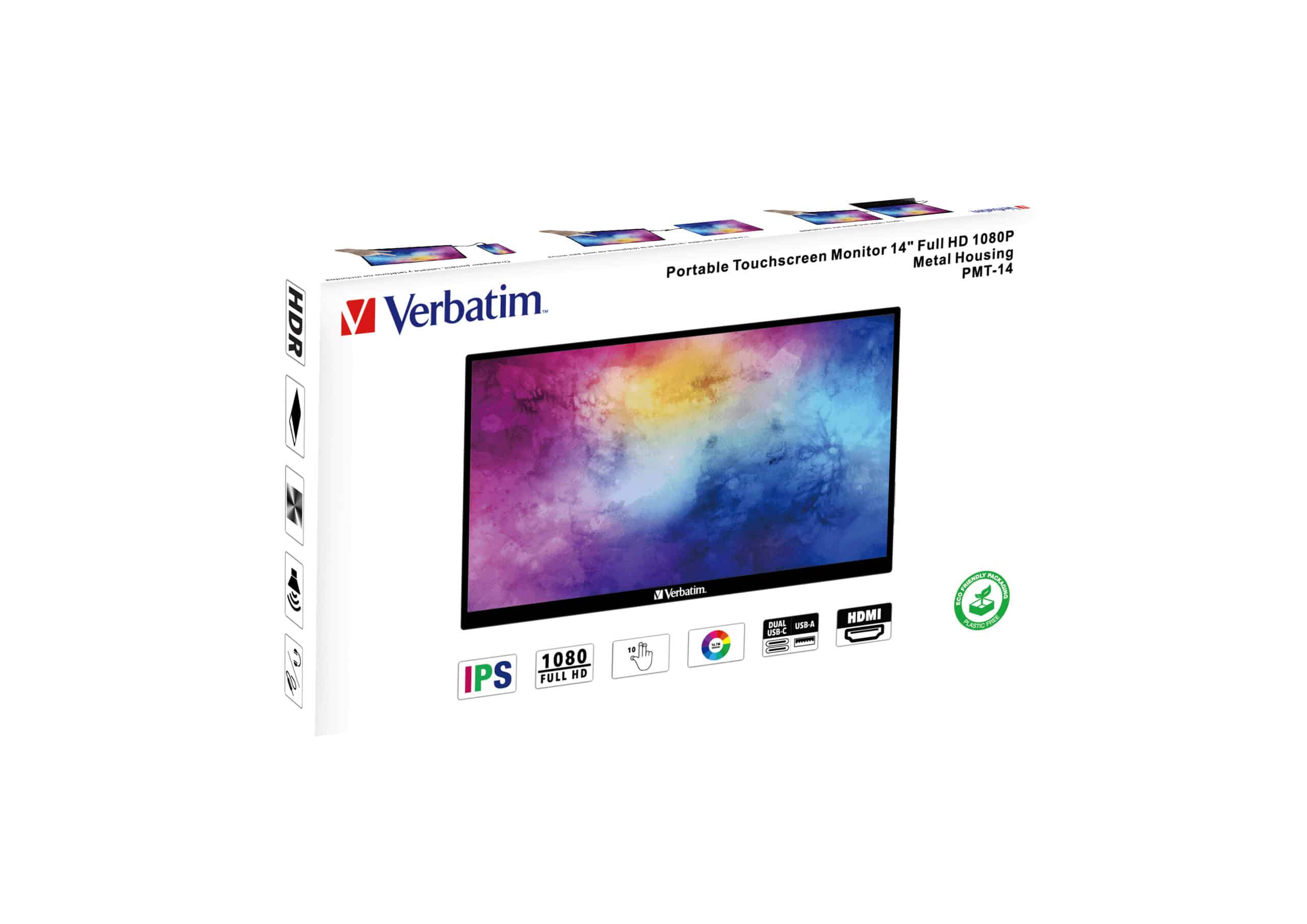 Verbatim 49591 computer monitor 35,6 cm (14") 1920 x 1080 Pixels Full HD LCD Touchscreen Zwart - Afbeelding 6